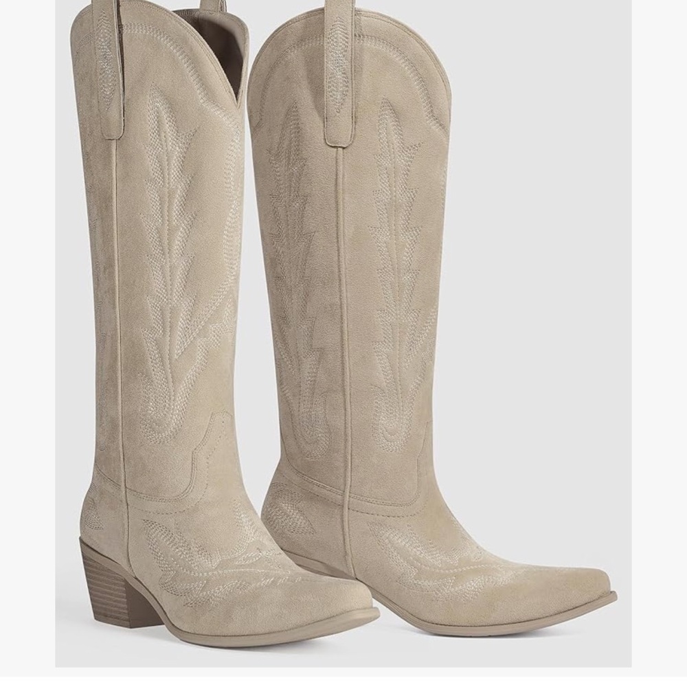 Women's Beige Cowboy Boots